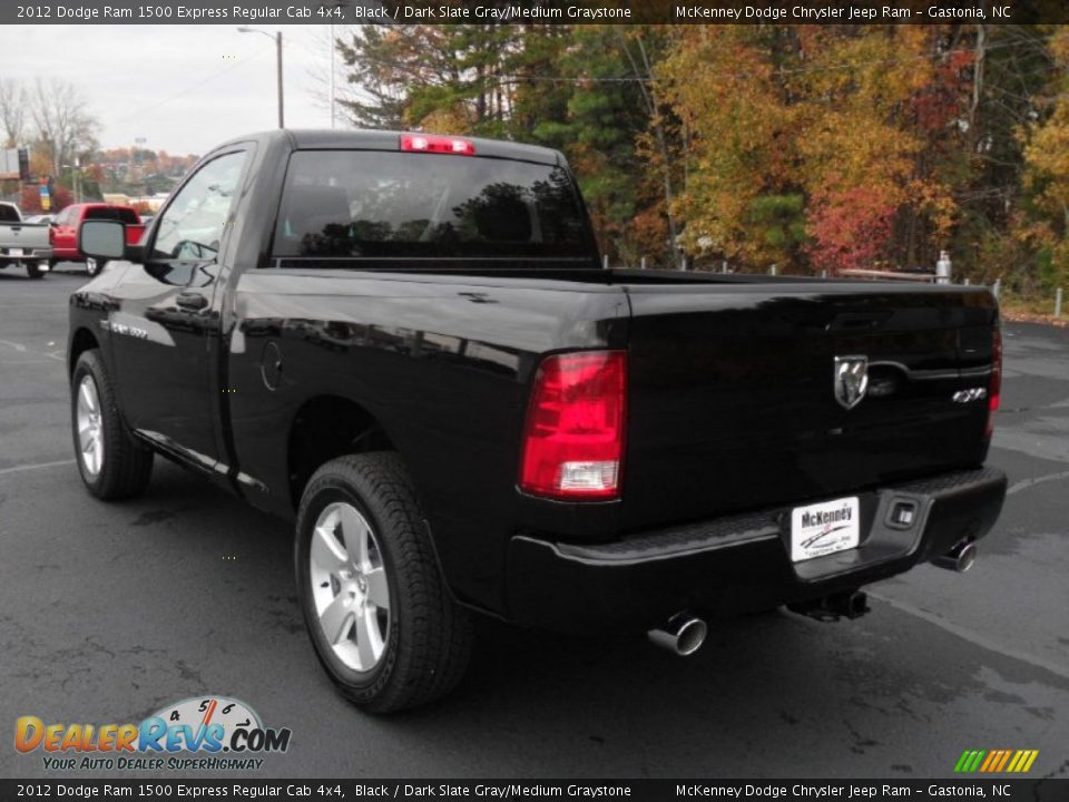 2012 Dodge Ram 1500 Express Regular Cab 4x4 Black / Dark Slate Gray/Medium Graystone Photo #2