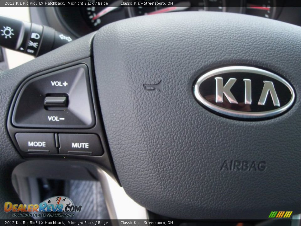 2012 Kia Rio Rio5 LX Hatchback Midnight Black / Beige Photo #12