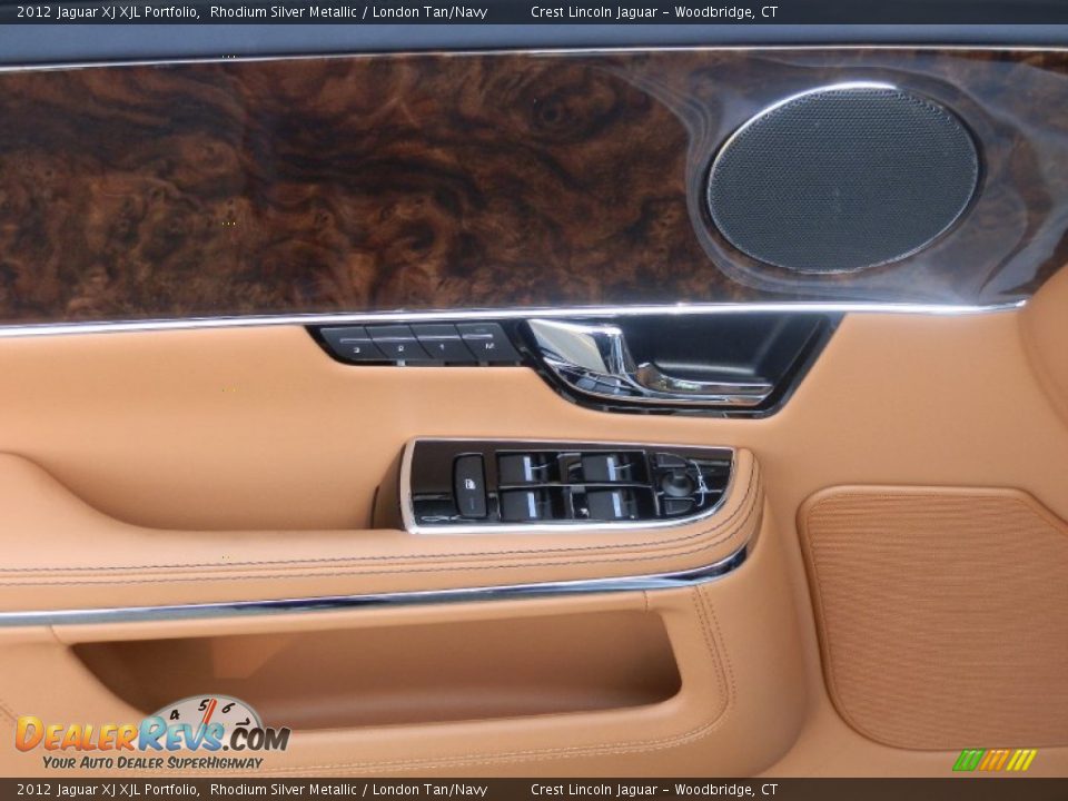 2012 Jaguar XJ XJL Portfolio Rhodium Silver Metallic / London Tan/Navy Photo #13