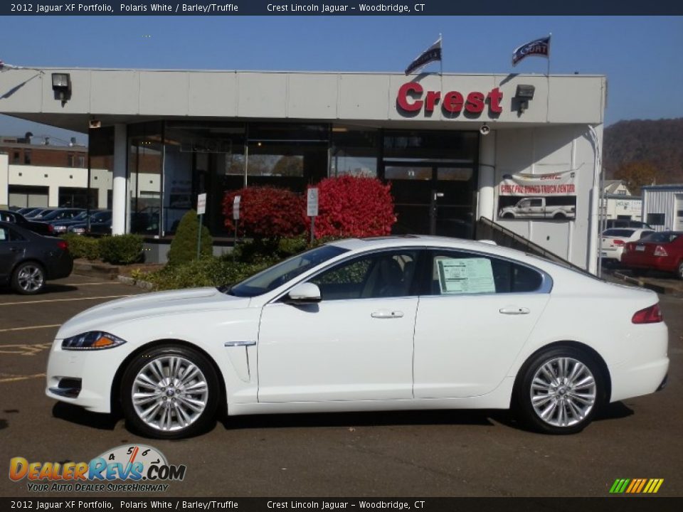 2012 Jaguar XF Portfolio Polaris White / Barley/Truffle Photo #1