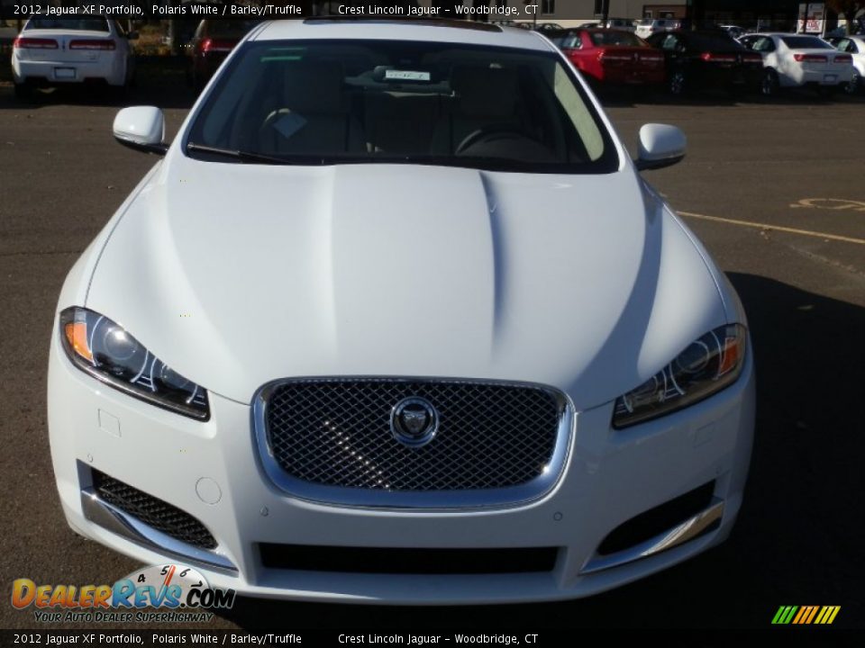 2012 Jaguar XF Portfolio Polaris White / Barley/Truffle Photo #3