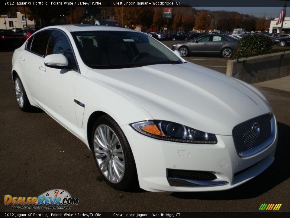 2012 Jaguar XF Portfolio Polaris White / Barley/Truffle Photo #4