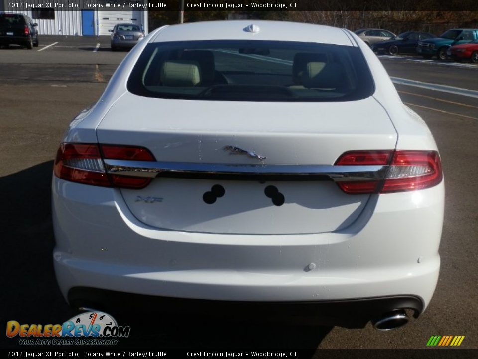 2012 Jaguar XF Portfolio Polaris White / Barley/Truffle Photo #6