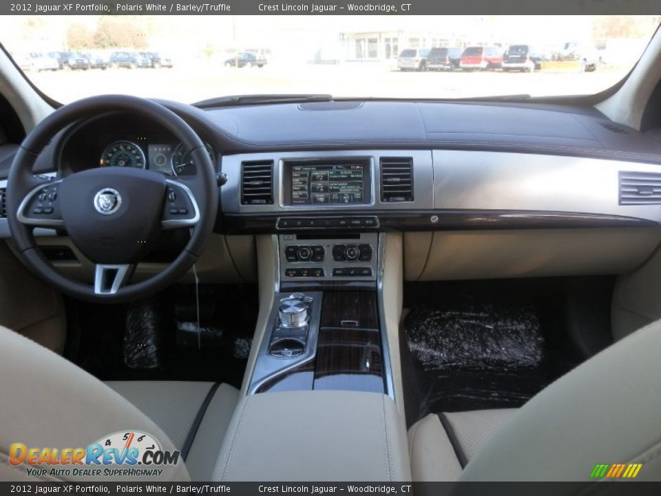 2012 Jaguar XF Portfolio Polaris White / Barley/Truffle Photo #11