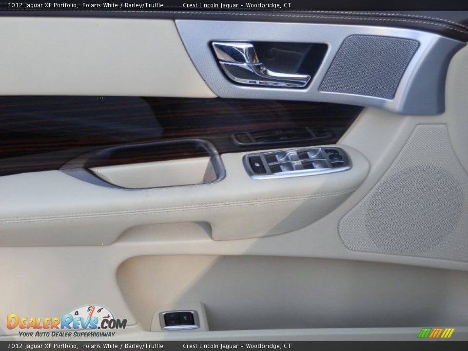 2012 Jaguar XF Portfolio Polaris White / Barley/Truffle Photo #13