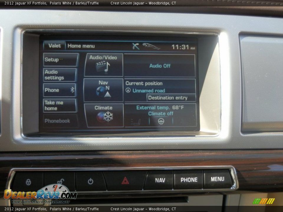 2012 Jaguar XF Portfolio Polaris White / Barley/Truffle Photo #14