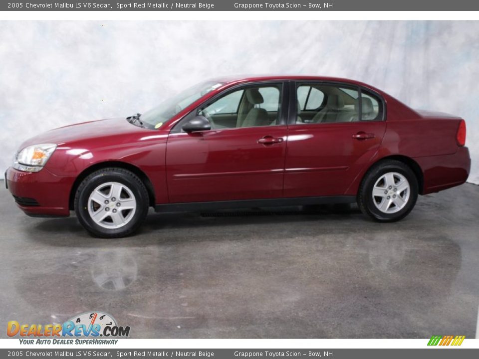 2005 Chevrolet Malibu LS V6 Sedan Sport Red Metallic / Neutral Beige Photo #3