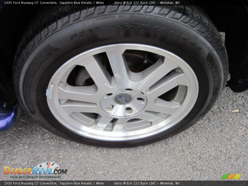 1995 Ford Mustang GT Convertible Sapphire Blue Metallic / White Photo #9