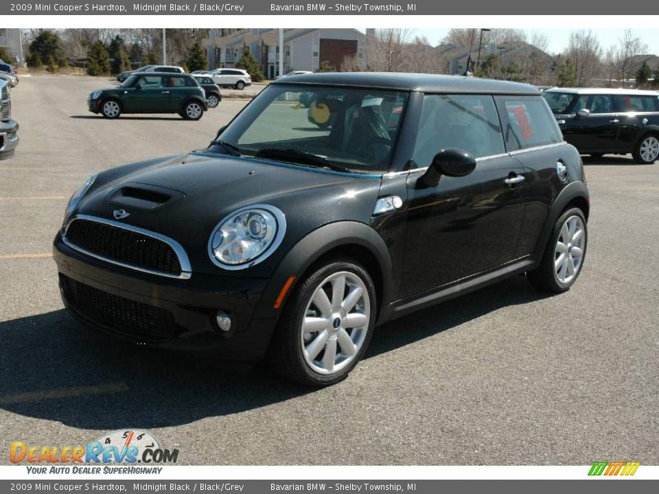 2009 Mini Cooper S Hardtop Midnight Black / Black/Grey Photo #1