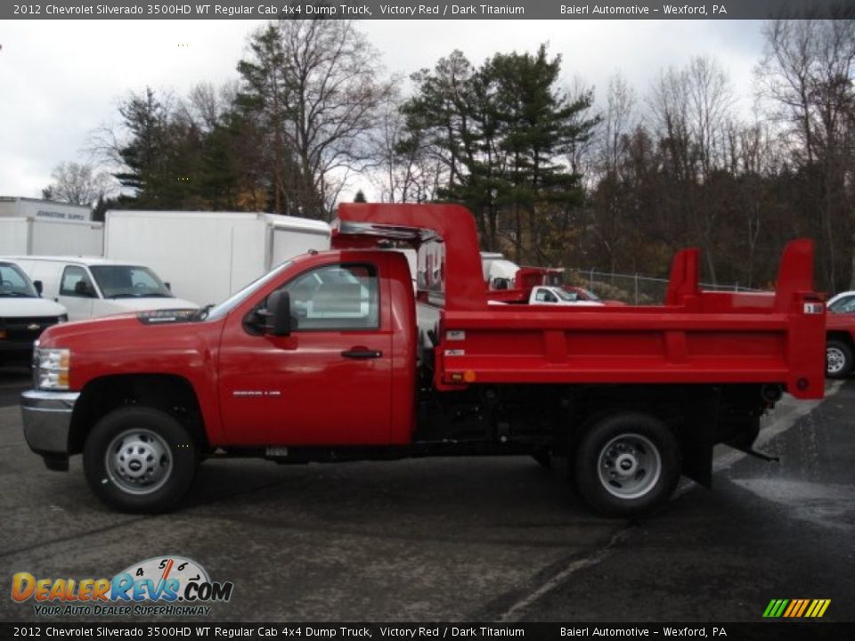 Victory Red 2012 Chevrolet Silverado 3500HD WT Regular Cab 4x4 Dump Truck Photo #1