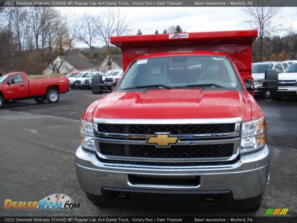 2012 Chevrolet Silverado 3500HD WT Regular Cab 4x4 Dump Truck Victory Red / Dark Titanium Photo #3