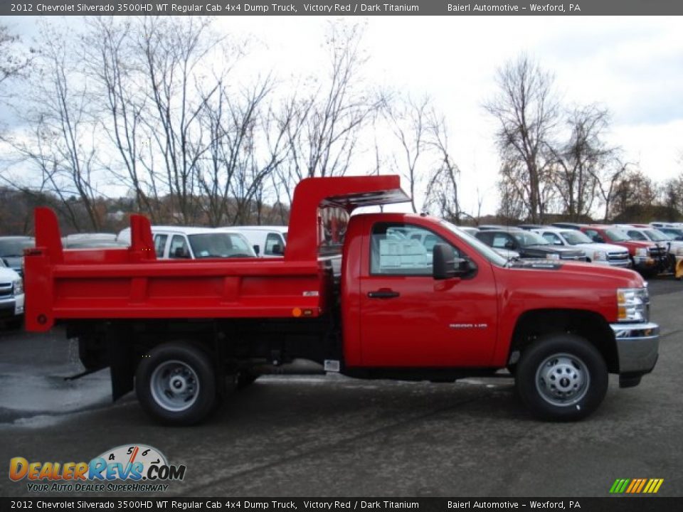 Victory Red 2012 Chevrolet Silverado 3500HD WT Regular Cab 4x4 Dump Truck Photo #5