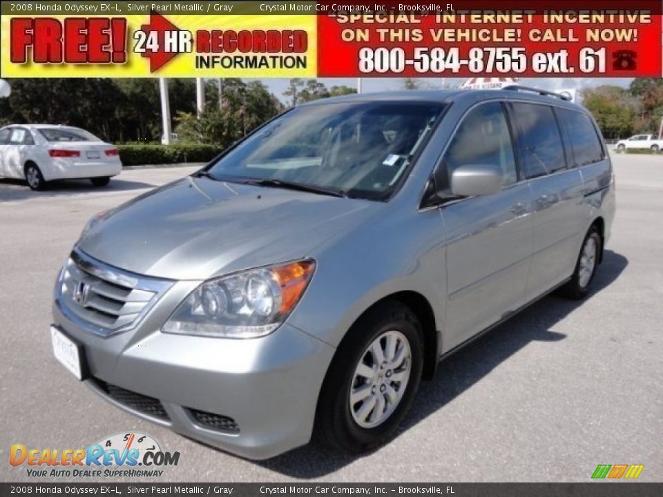 2008 Honda Odyssey EX-L Silver Pearl Metallic / Gray Photo #1