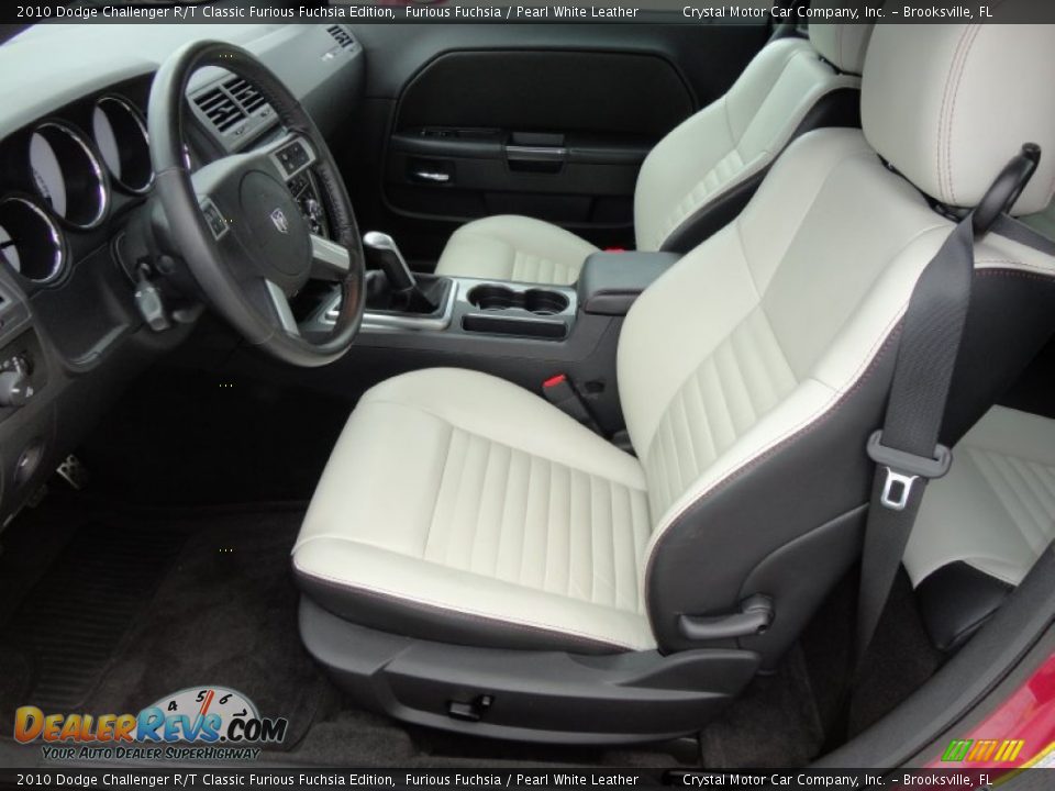 Pearl White Leather Interior 2010 Dodge Challenger R T