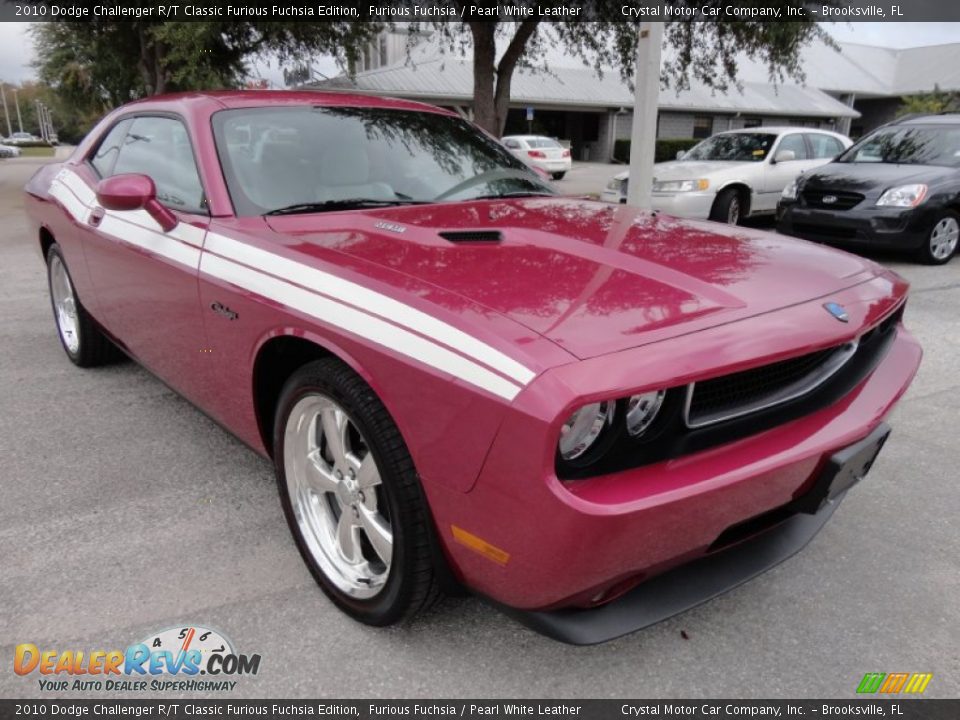 Front 3/4 View of 2010 Dodge Challenger R/T Classic Furious Fuchsia Edition Photo #11