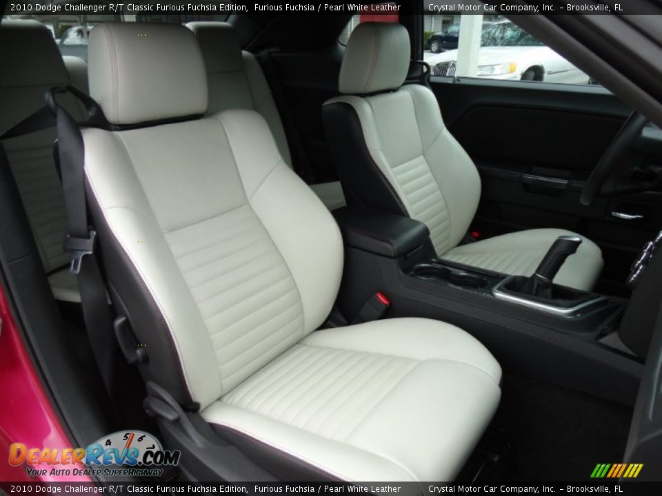 Pearl White Leather Interior - 2010 Dodge Challenger R/T Classic Furious Fuchsia Edition Photo #13