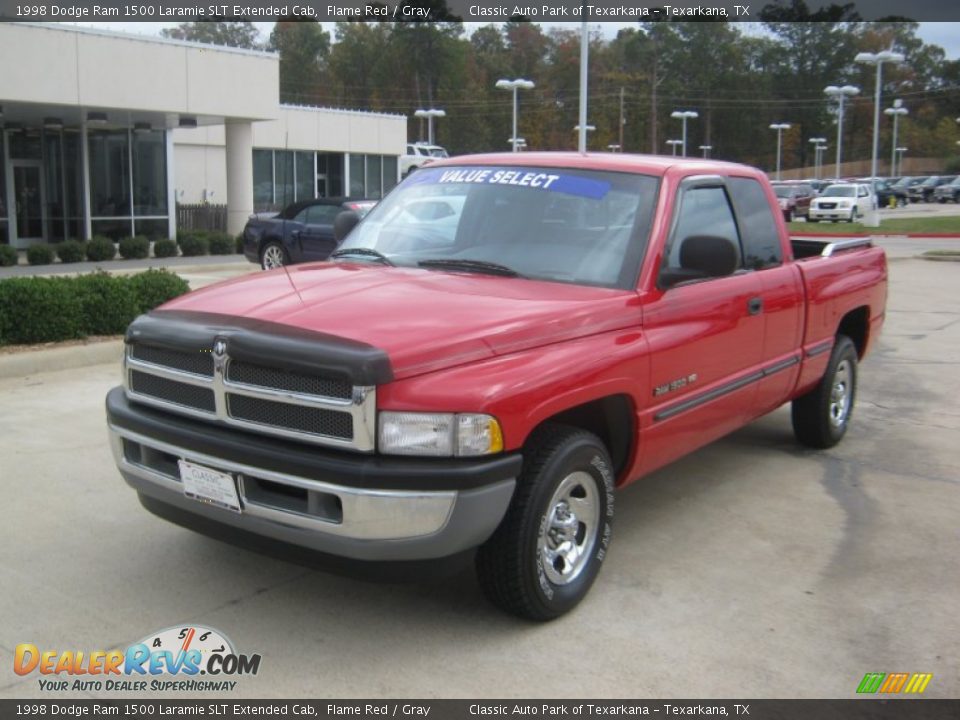 1998 Dodge Ram 1500 Laramie SLT Extended Cab Flame Red / Gray Photo #1