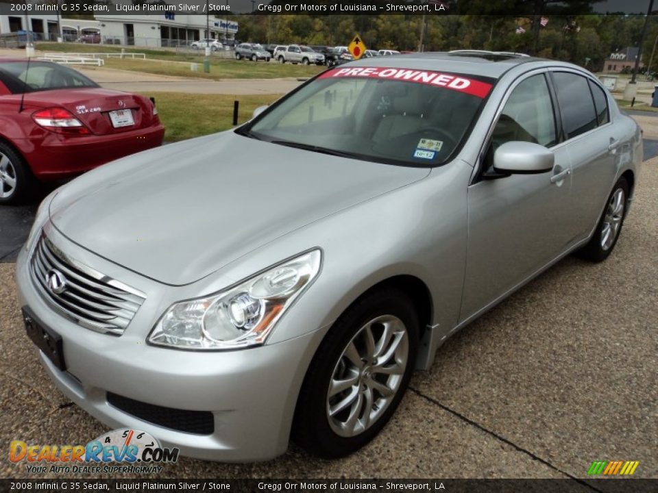 2008 Infiniti G 35 Sedan Liquid Platinum Silver / Stone Photo #1