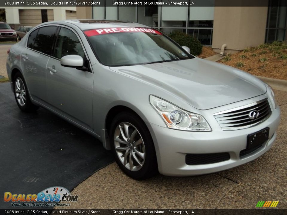 2008 Infiniti G 35 Sedan Liquid Platinum Silver / Stone Photo #2