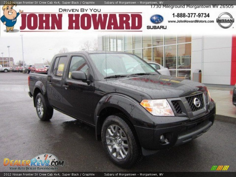 2012 Nissan Frontier SV Crew Cab 4x4 Super Black / Graphite Photo #1