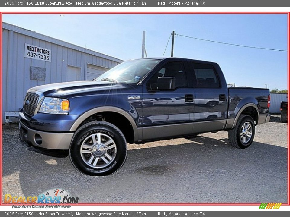 2006 Ford F150 Lariat SuperCrew 4x4 Medium Wedgewood Blue Metallic / Tan Photo #1