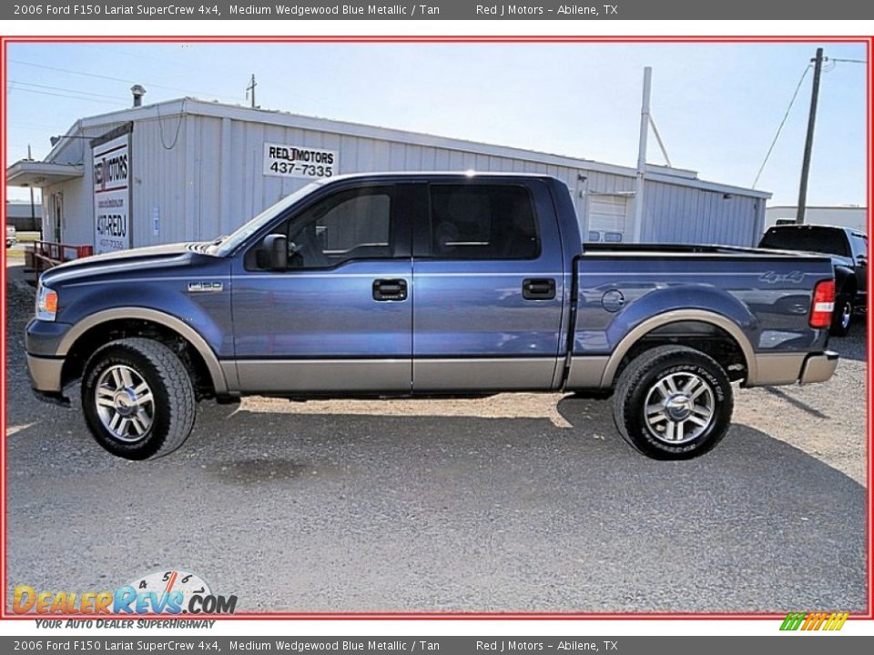 2006 Ford F150 Lariat SuperCrew 4x4 Medium Wedgewood Blue Metallic / Tan Photo #2