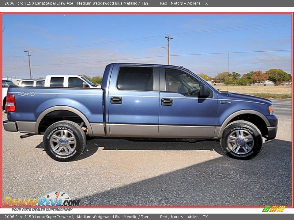 2006 Ford F150 Lariat SuperCrew 4x4 Medium Wedgewood Blue Metallic / Tan Photo #9