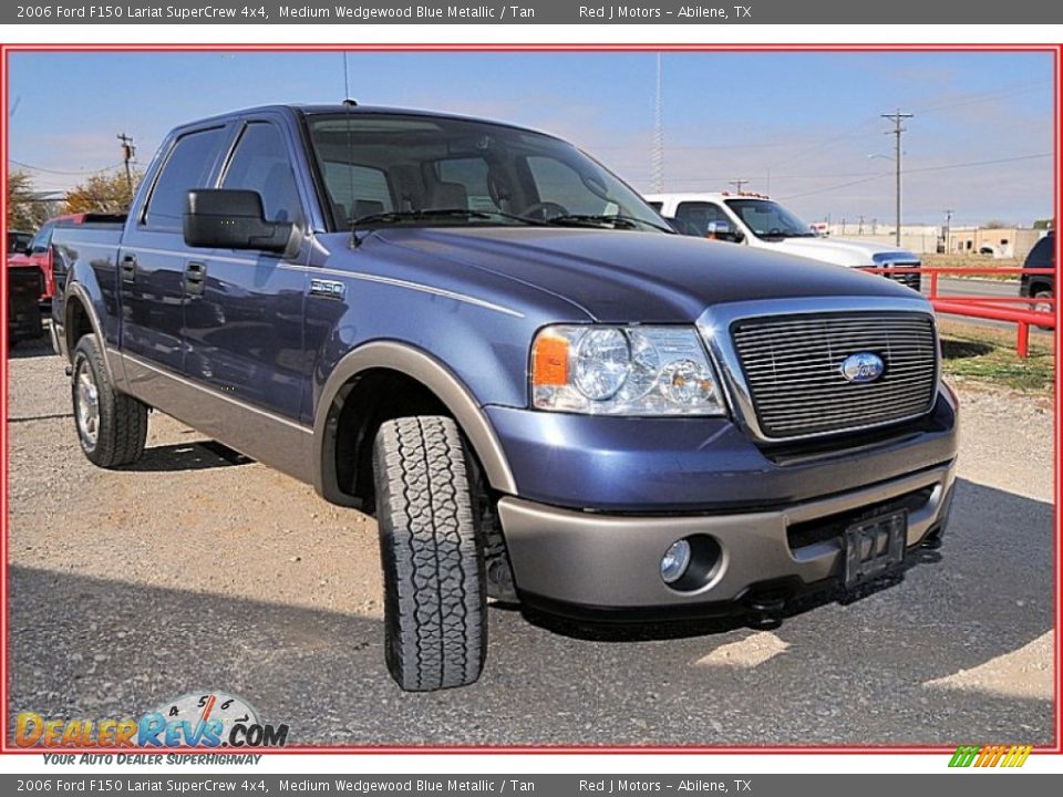 2006 Ford F150 Lariat SuperCrew 4x4 Medium Wedgewood Blue Metallic / Tan Photo #11