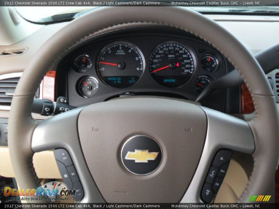 2012 Chevrolet Silverado 1500 LTZ Crew Cab 4x4 Black / Light Cashmere/Dark Cashmere Photo #12