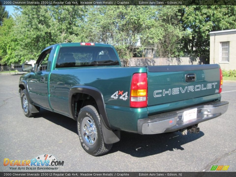 2000 Chevrolet Silverado 1500 LS Regular Cab 4x4 Meadow Green Metallic / Graphite Photo #5