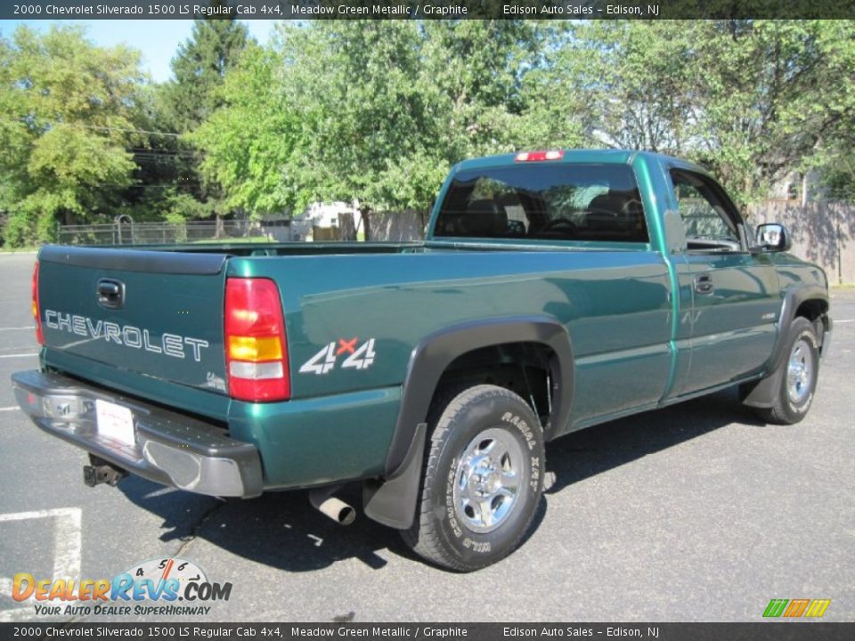 2000 Chevrolet Silverado 1500 LS Regular Cab 4x4 Meadow Green Metallic / Graphite Photo #7