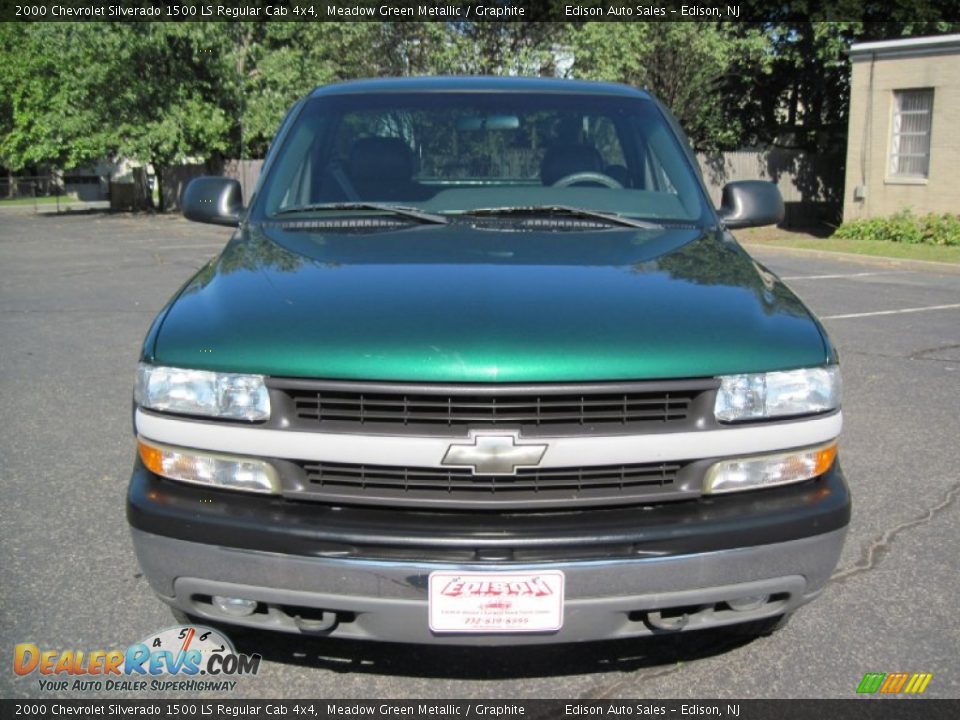 2000 Chevrolet Silverado 1500 LS Regular Cab 4x4 Meadow Green Metallic / Graphite Photo #12