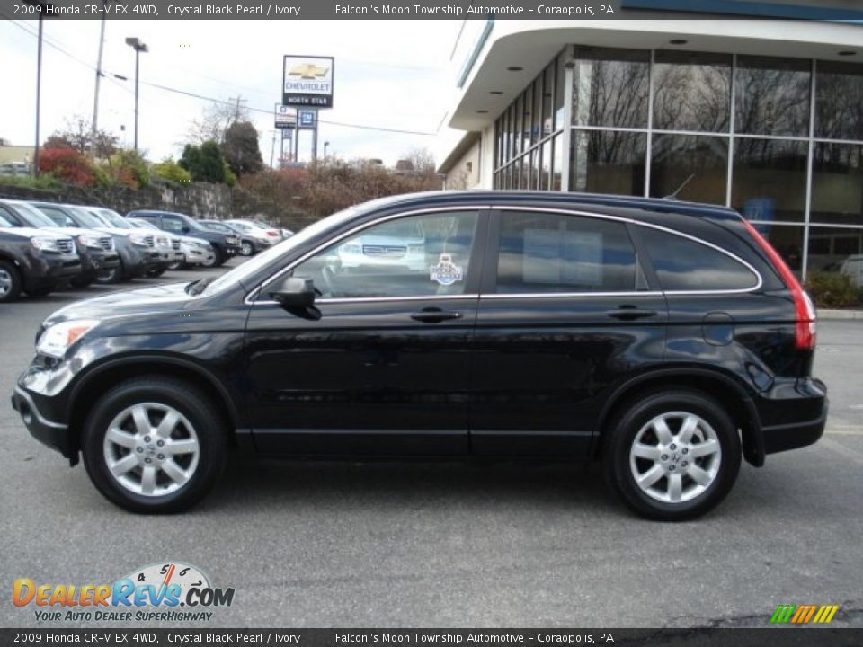 2009 Honda CR-V EX 4WD Crystal Black Pearl / Ivory Photo #3