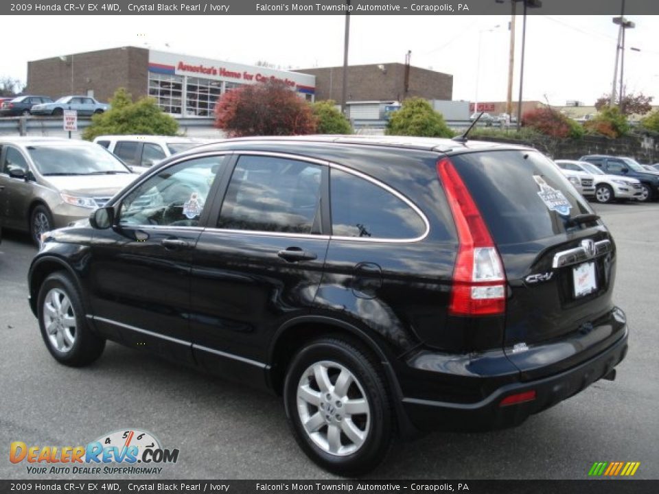 2009 Honda CR-V EX 4WD Crystal Black Pearl / Ivory Photo #4