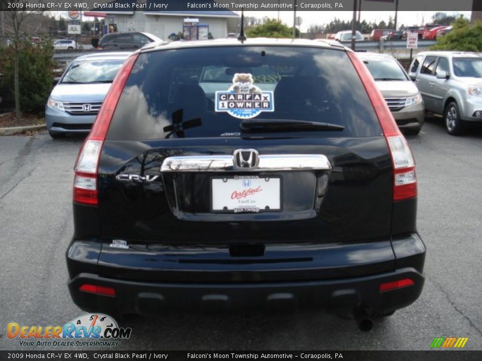 2009 Honda CR-V EX 4WD Crystal Black Pearl / Ivory Photo #5