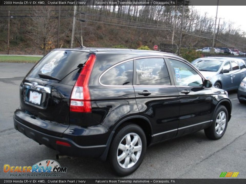 2009 Honda CR-V EX 4WD Crystal Black Pearl / Ivory Photo #6