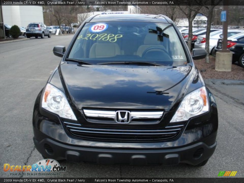 2009 Honda CR-V EX 4WD Crystal Black Pearl / Ivory Photo #8