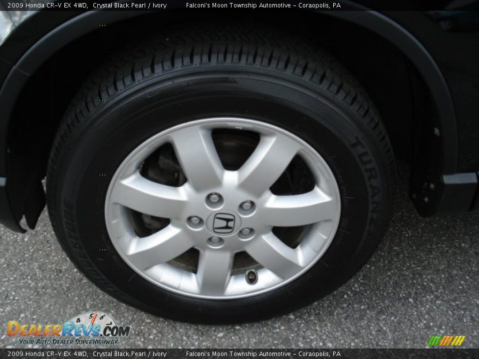 2009 Honda CR-V EX 4WD Crystal Black Pearl / Ivory Photo #9