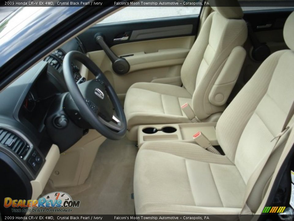 2009 Honda CR-V EX 4WD Crystal Black Pearl / Ivory Photo #11
