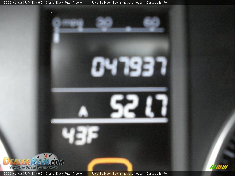 2009 Honda CR-V EX 4WD Crystal Black Pearl / Ivory Photo #14