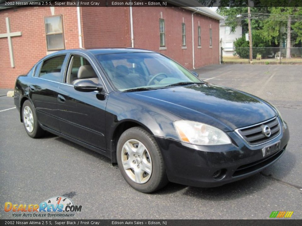 2002 Nissan Altima 2.5 S Super Black / Frost Gray Photo #11