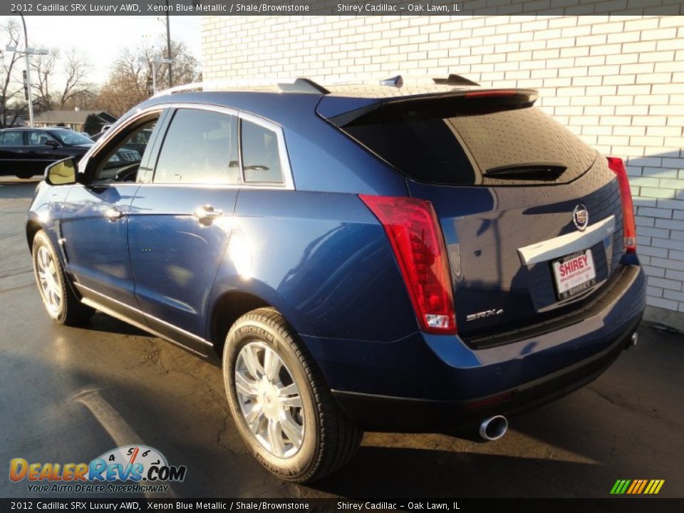 2012 Cadillac SRX Luxury AWD Xenon Blue Metallic / Shale/Brownstone Photo #4
