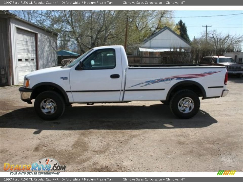 1997 Ford F150 XL Regular Cab 4x4 Oxford White / Medium Prairie Tan Photo #5