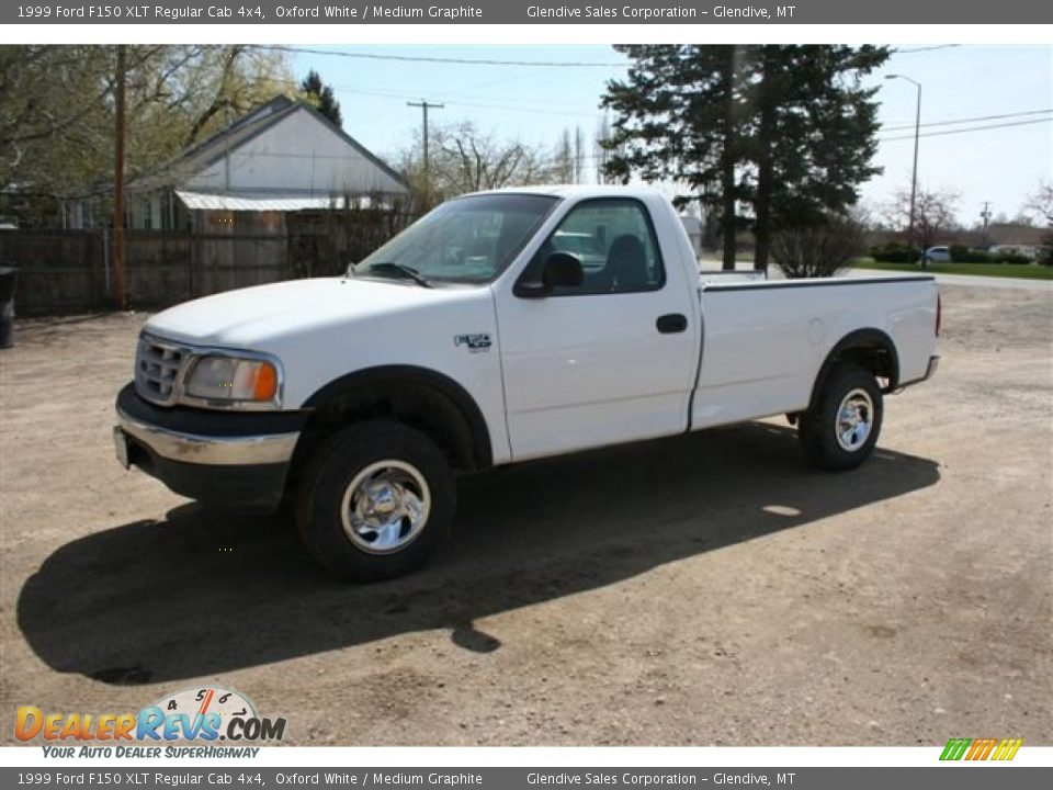 1999 Ford F150 XLT Regular Cab 4x4 Oxford White / Medium Graphite Photo #1