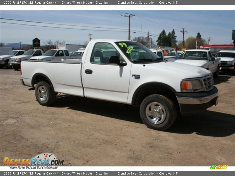 1999 Ford F150 XLT Regular Cab 4x4 Oxford White / Medium Graphite Photo #2