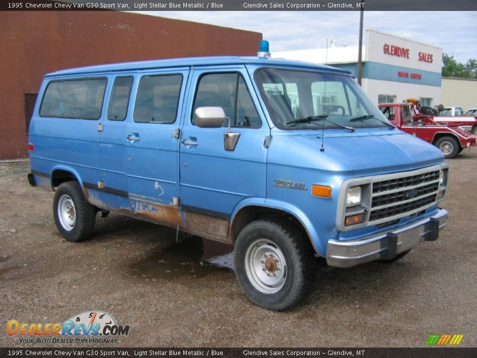 1995 Chevrolet Chevy Van G30 Sport Van Light Stellar Blue Metallic / Blue Photo #2