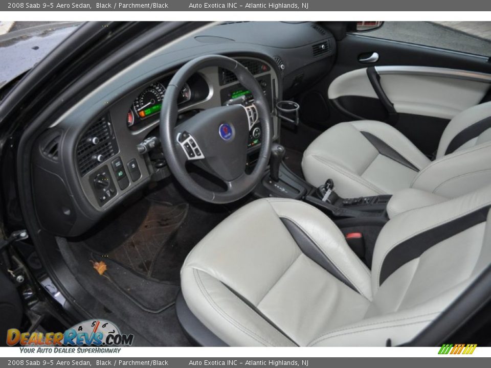 Parchment Black Interior 2008 Saab 9 5 Aero Sedan Photo 5