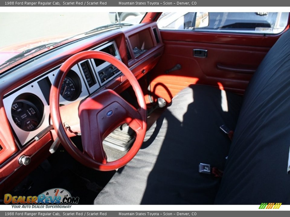 Scarlet Red Interior - 1988 Ford Ranger Regular Cab Photo #3