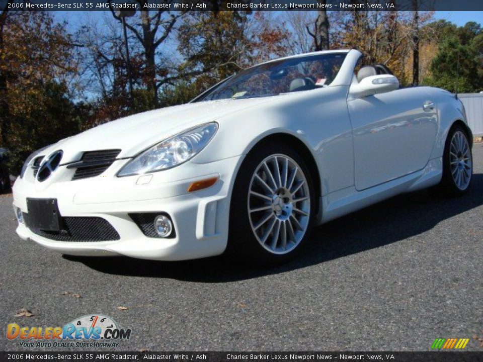 2006 Mercedes-Benz SLK 55 AMG Roadster Alabaster White / Ash Photo #7