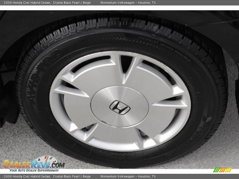 2009 Honda Civic Hybrid Sedan Crystal Black Pearl / Beige Photo #5